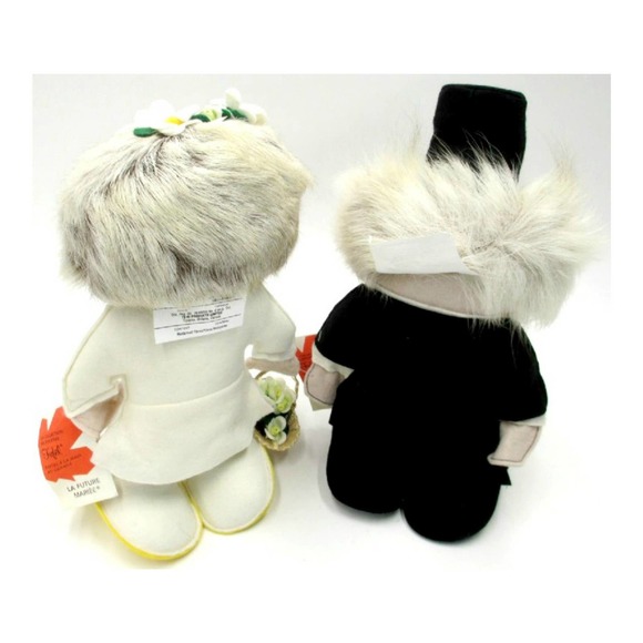 Vintage Bride and Groom Gnome Dolls by Fufel Made in Canada 1980s - Picture 2 of 10